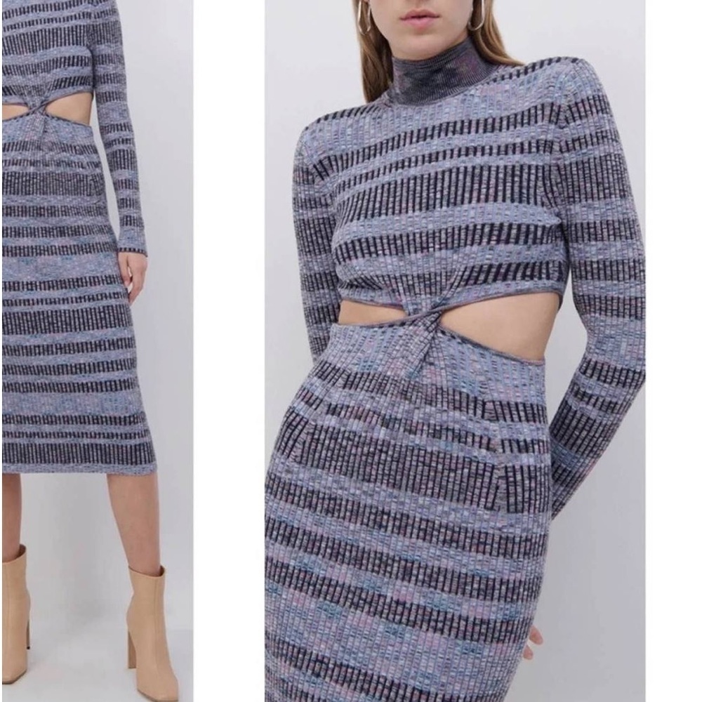 (81B)❤️ NWT JONATHAN SIMKHAI FABLE SPACE KNIT MIDI DRESS